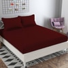 Javier Maroon Solid 210 TC Cotton King Size Bedsheet with 2 Pillow Covers