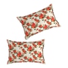 Carla Orange Floral 160 TC Cotton Double Size Bedsheet with 2 Pillow Covers