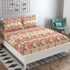 Marta Pink Floral 160 TC Cotton Double Size Bedsheet with 2 Pillow Covers