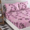 Irene Pink Floral 160 TC Cotton Double Size Bedsheet with 2 Pillow Covers