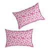Lola Pink Floral 160 TC Cotton Double Size Bedsheet with 2 Pillow Covers
