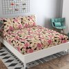 Vega Pink Floral 160 TC Cotton Double Size Bedsheet with 2 Pillow Covers