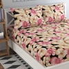 Vega Pink Floral 160 TC Cotton Double Size Bedsheet with 2 Pillow Covers
