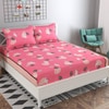 Diego Pink Floral 160 TC Cotton Double Size Bedsheet with 2 Pillow Covers