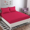 Marc Pink Solid 210 TC Cotton King Size Bedsheet with 2 Pillow Covers
