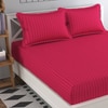Marc Pink Solid 210 TC Cotton King Size Bedsheet with 2 Pillow Covers