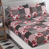 Hugo Red Floral 160 TC Cotton Double Size Bedsheet with 2 Pillow Covers