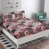 Hugo Red Floral 160 TC Cotton Double Size Bedsheet with 2 Pillow Covers