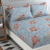 Valeria Silver Floral 160 TC Cotton Double Size Bedsheet with 2 Pillow Covers