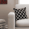 Mittens Black Geometric 16 X 16 Inches Polyester Cushion Cover