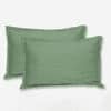 Chanel Green Solid 28*17 Inches Cotton Pillow Covers - Set Of 2