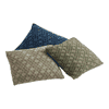 Daisy Estate Blue & Natural Combed_Cotton Cushion Cover