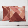 Kaiyote Brown & Peach Cotton Cushion Cover Set Of 2