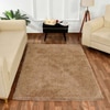 Beige Solid Soft Feel Anti-Skid Polyester Carpet -3X5 Feet