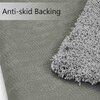 Silver Solid Soft Feel Anti-Skid Polyester Carpet -5X7 Feet