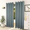 Lamina Blue Color Floral Long Door Curtain - Set of 2
