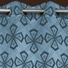 Gann Blue Color Geometric Long Door Curtain - Set of 2