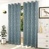 Emma Blue Color Abstract Long Door Curtain - Set of 2