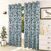 Luna Blue Color Floral Door Curtain - Set of 2