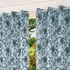 Chloe Blue Color Floral Window Curtain   Set of 2