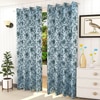 Chloe Blue Color Floral Window Curtain   Set of 2