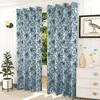 Chloe Blue Color Floral Door Curtain - Set of 2