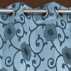 Chloe Blue Color Floral Door Curtain - Set of 2
