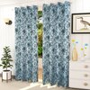 Chloe Blue Color Floral Long Door Curtain - Set of 2