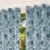 Chloe Blue Color Floral Long Door Curtain - Set of 2