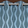 Lucy Blue Color Abstract Window Curtain   Set of 2