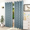 Lucy Blue Color Abstract Window Curtain   Set of 2