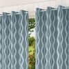 Lucy Blue Color Abstract Door Curtain - Set of 2
