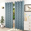 Lucy Blue Color Abstract Long Door Curtain - Set of 2