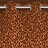 Irevene Brown Color Floral Long Door Curtain - Set of 2