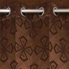 Orion Brown Color Geometric Door Curtain - Set of 2
