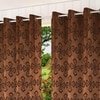 Orion Brown Color Geometric Long Door Curtain - Set of 2