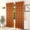 Ferdia Brown Color Geometric Door Curtain - Set of 2