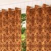 Ferdia Brown Color Geometric Door Curtain - Set of 2