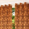 Ferdia Brown Color Geometric Long Door Curtain - Set of 2