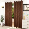 Niamh Brown Color Abstract Window Curtain   Set of 2