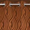 Olivia Brown Color Abstract Long Door Curtain - Set of 2