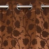 Charlotte Brown Color Floral Long Door Curtain - Set of 2
