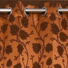 Abigail Brown Color Floral Long Door Curtain - Set of 2