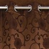 Elizabeth Brown Color Floral Long Door Curtain - Set of 2