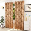 Myra Mouse Color Floral Window Curtain   Set of 2