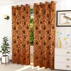 Aria Brown Color Floral Door Curtain - Set of 2