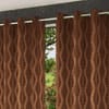 Ellie Brown Color Abstract Long Door Curtain - Set of 2