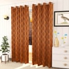 Leah Brown Color Abstract Door Curtain - Set of 2