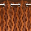 Leah Brown Color Abstract Long Door Curtain - Set of 2