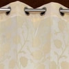 Isabella Cream Color Floral Long Door Curtain - Set of 2